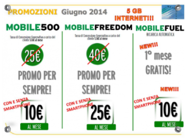 Mobile 500 e Freedom Fastweb