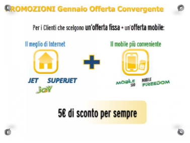 5€ di sconto sulle combinata adsl + mobile